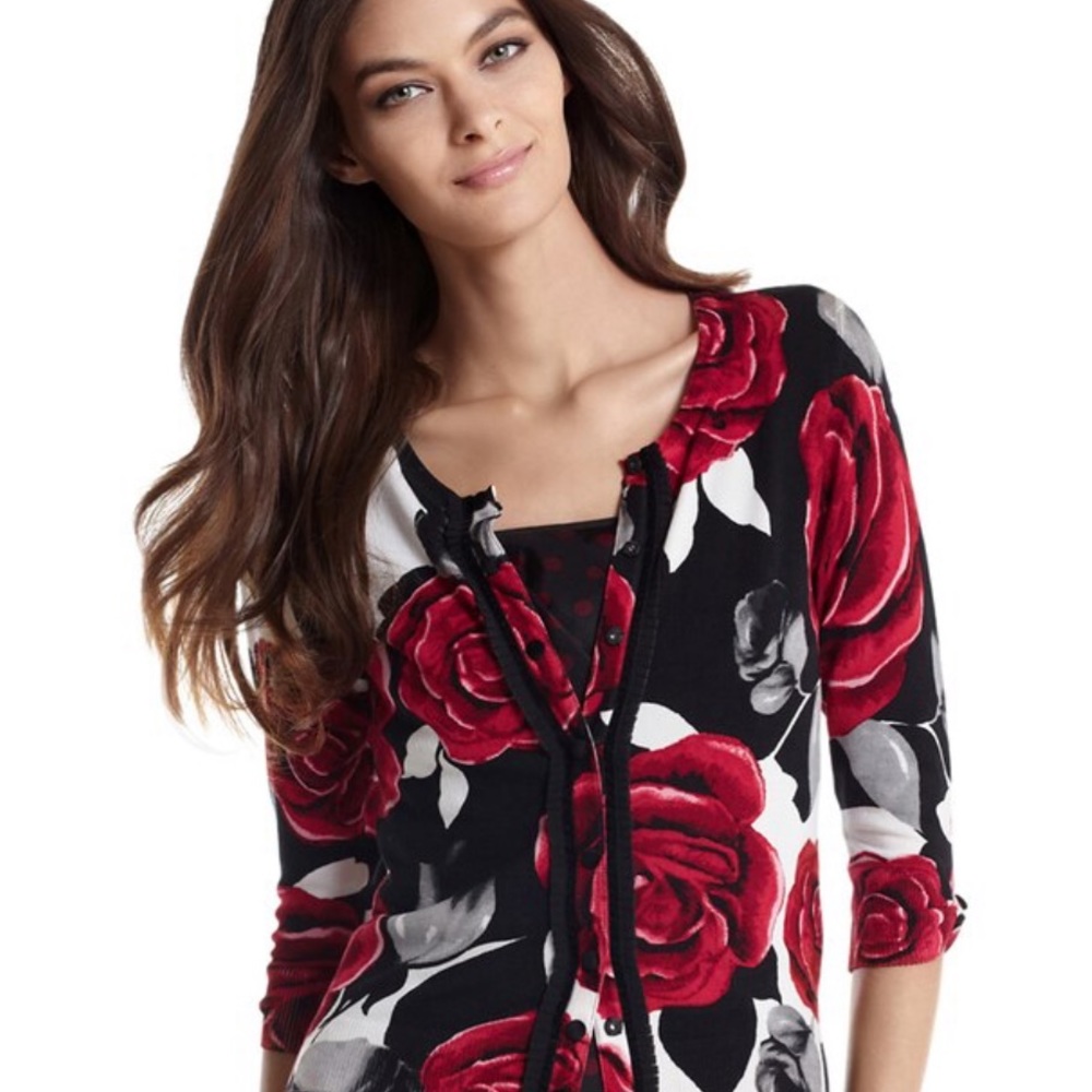 White House Black Market Rose Cardigan Size Sm
